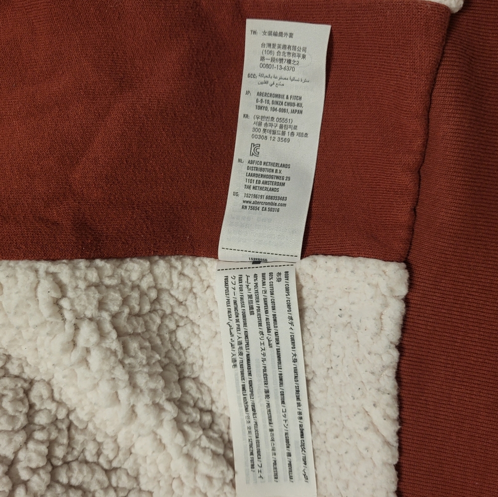Abercrombie & Fitch Muted Brick Red Full Zip Hoodie Size Small - Picture 8 of 16